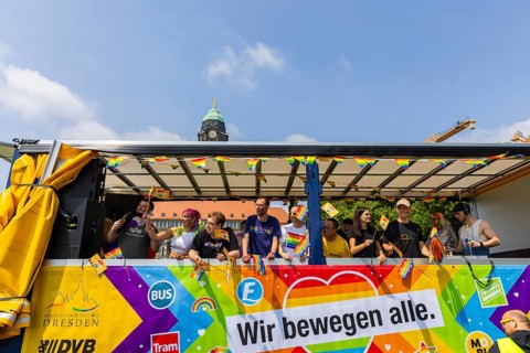 Christopher Street Day in Dresden, Dresden, Saxony, Germany, Europe