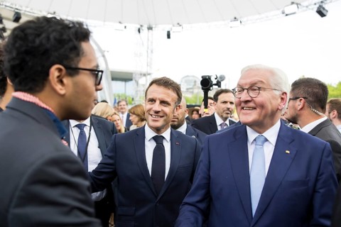 Frank-Walter Steinmeier (President of the Federal Republic of Germany) and Emmanuel Macron