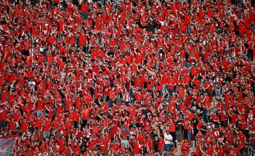 Fan curve, fan block, many fans in red, atmospheric, 1. FC Kaiserslautern, 81st DFB Cup Final 2024,