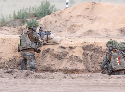German soldiers during an exercise as part of the NATO large-scale manoeuvre Steadfast Defender and