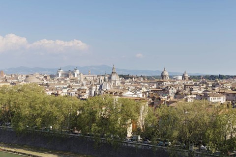 Panoramic view of Rome from Castel sant'Angelo, Rome, Italy, Europe