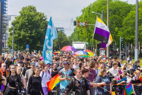 Christopher Street Day in Dresden, Dresden, Saxony, Germany, Europe
