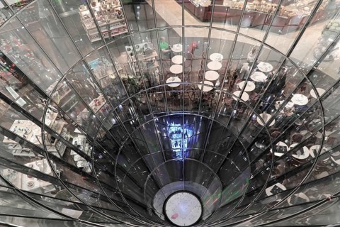 Reichstag dome, designed by architect Norman Foster, Berlin, Federal Republic of Germany, view into