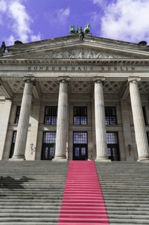 The concert hall am Gendarmenmarkt in Berlin, Germany, Europe, Entrance of a large building with
