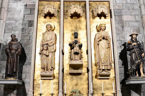 Basilica of Santa Maria del Pi in Barcelona, Catalonia, Spain, architecture in the Catalan Gothic