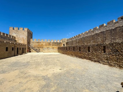 View of the inner courtyard of Fort Fortezza Fortetza Frangokastello, Venetian fort built by the