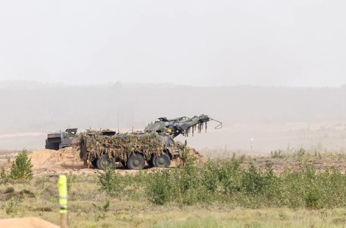 A Keiler armoured mine sweeper, photographed during the NATO Steadfast Defender large-scale