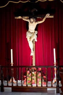 Basilica de Nuestra Senora, Candelaria, Tenerife, Canary Islands, Spain, Europe, Wooden crucifix