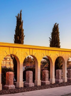 Large cemetery with tombs and religious symbols in Chiclana, Andalusia, Spain, Europe