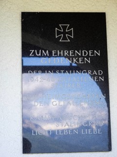 Memorial plaque in the Stalingrad Chapel, near Aigen im Ennstal, Styria, Austria, Europe