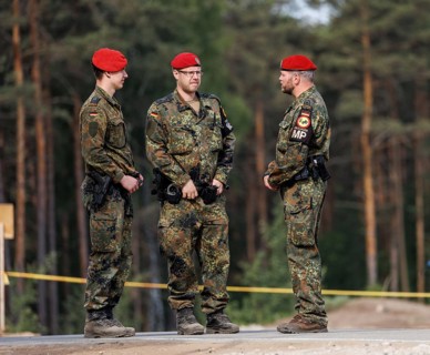 Bundeswehr military police, photographed as part of the NATO Steadfast Defender large-scale