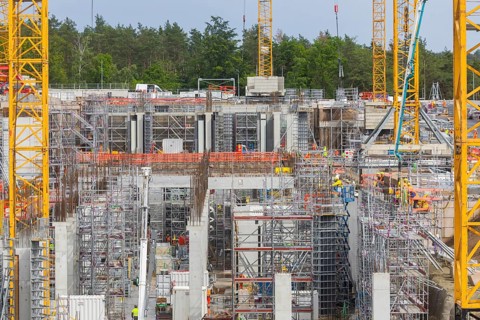 Infineon extension construction site in Dresden, Dresden, Saxony, Germany, Europe