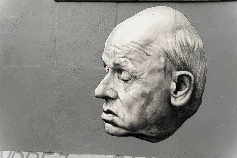The Sakharov painting by Dmitri Vrubel in the East Side Gallery, Graffiti on the Berlin Wall in the