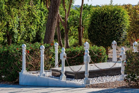 Large cemetery with tombs and religious symbols in Chiclana, Andalusia, Spain, Europe