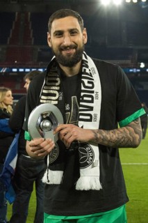 Football match, goalkeeper Gianluigi DONNARUMMA Paris St Germain celebrates the French championship