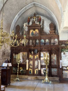 Interior of right aisle of church Monastery Church Transfiguration Church dedicated to Saint