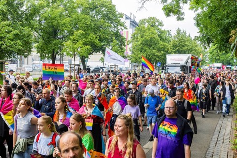 Christopher Street Day in Dresden, Dresden, Saxony, Germany, Europe