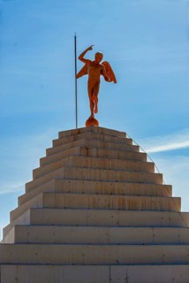 Large cemetery with tombs and religious symbols in Chiclana, Andalusia, Spain, Europe