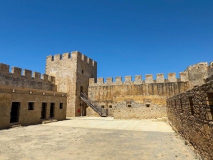 View of the inner courtyard of Fort Fortezza Fortetza Frangokastello, Venetian fort built by the