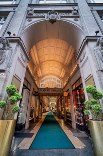 Entrance to Maedlerpassage, shopping arcade, shopping centre, shopping mall, shopping arcade,
