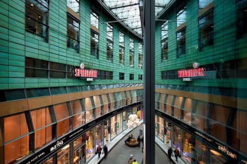 Petersbogen, casino, logo, mirroring, shopping arcade, arcade, shopping centre, shopping arcade,