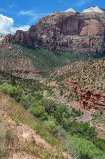 Zion Park Boulevard running through Zion Canyon along the Zion Park Boulevard in Zion National