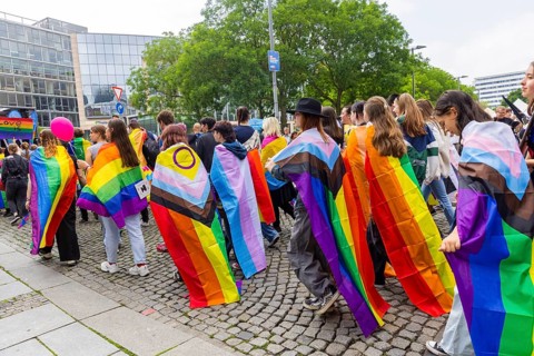 Christopher Street Day in Dresden, Dresden, Saxony, Germany, Europe