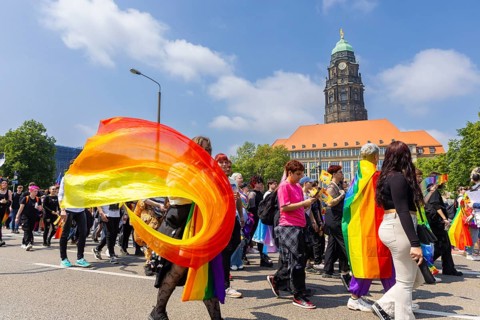 Christopher Street Day in Dresden, Dresden, Saxony, Germany, Europe