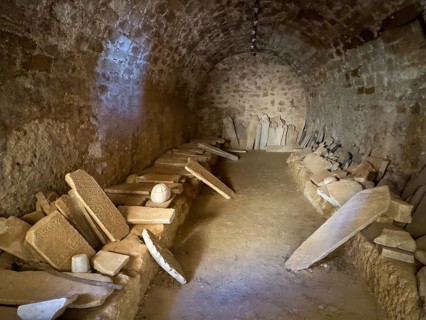 Preserved grave stelae tombstones from Ottoman period occupation of Ottoman Empire in former