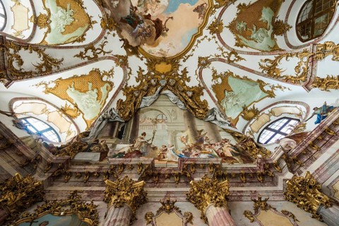 Imperial Hall, fresco, ceiling painting by Tiepolo, Wuerzburg Residence, UNESCO World Heritage