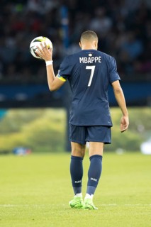 Football match, captain Kylian MBAPPE' Paris St. Germain looking from behind with the back number