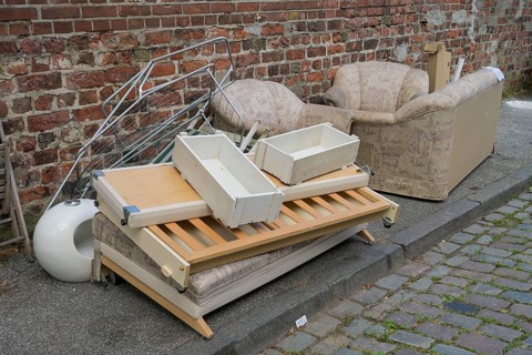 Bulky waste, Old Town, Luebeck, Lower Saxony, Germany, Europe