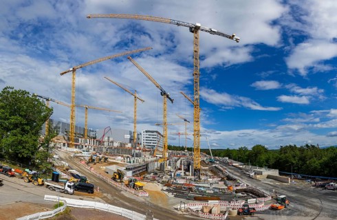 Infineon extension construction site in Dresden, Dresden, Saxony, Germany, Europe