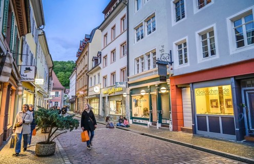 Shops, Schusterstrasse, Freiburg im Breisgau, Baden-Wuerttemberg, Germany, Europe