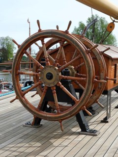 Old sailing ship in the Hamburg Harbour Museum, Hanseatic City of Hamburg, Germany, Europe