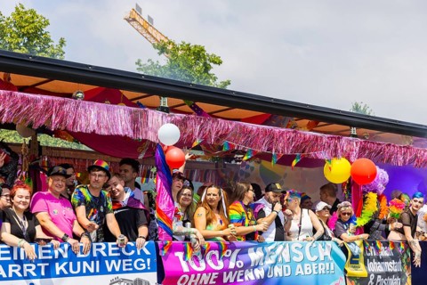 Christopher Street Day in Dresden, Dresden, Saxony, Germany, Europe