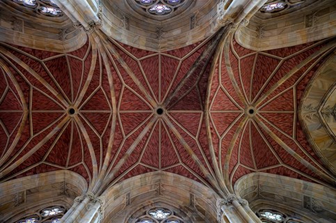 Interior, ceiling, ceiling vault, vault painting, Friedrichswerdersche Kirche, architect Karl