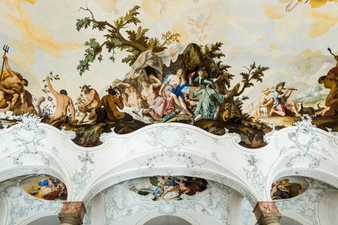 Garden Hall, fresco, ceiling painting by Tiepolo, Wuerzburg Residence, UNESCO World Heritage Site,
