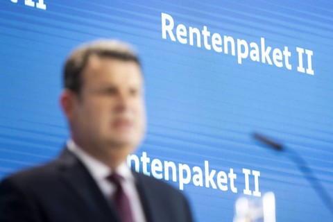 Hubertus Heil (SPD), Federal Minister of Labour and Social Affairs, recorded as part of a press