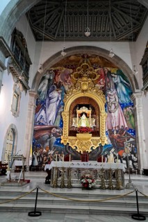 Basilica de Nuestra Senora, Candelaria, Tenerife, Canary Islands, Spain, Europe, Church altar with