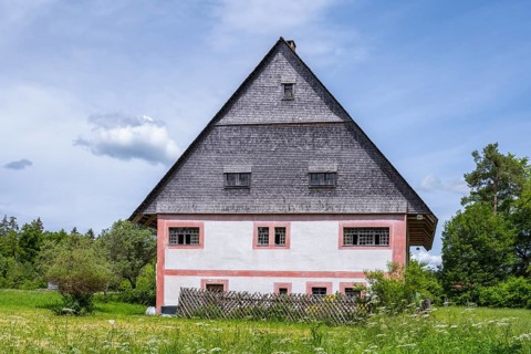 Traditionally built, reconstructed Mariazell farmhouse, Neuhausen ob Eck open-air museum,