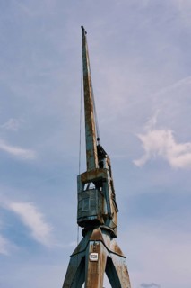 Old crane in the Hamburg Harbour Museum, Hanseatic City of Hamburg, Germany, Europe