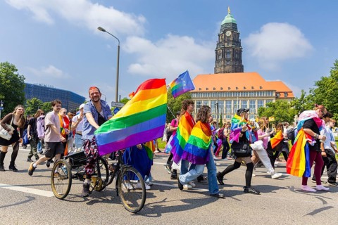 Christopher Street Day in Dresden, Dresden, Saxony, Germany, Europe
