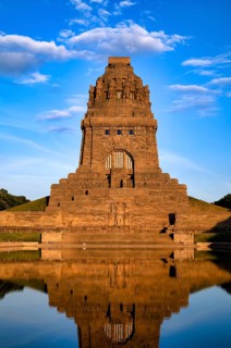 Monument to the Battle of the Nations, evening mood, Leipzig, Saxony, Germany, Europe