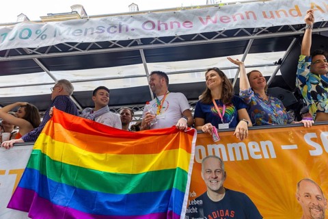 Christopher Street Day in Dresden, Dresden, Saxony, Germany, Europe
