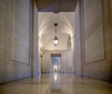 Interior view, corridor, Federal Administrative Court, former Imperial Court of Justice, Leipzig,