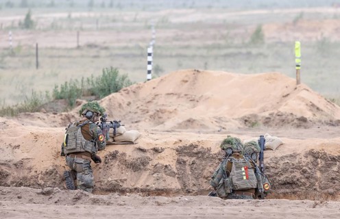 German soldiers during an exercise as part of the NATO large-scale manoeuvre Steadfast Defender and