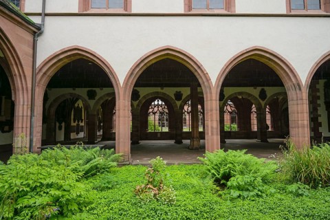 Large cloister, Basel Minster, Muensterplatz, Basel, Switzerland, Europe