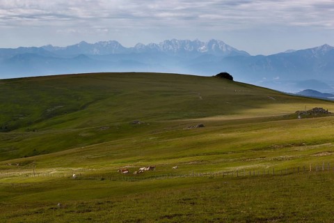 Saualpe, view to the Karawanken, Carinthia, Austria, Europe