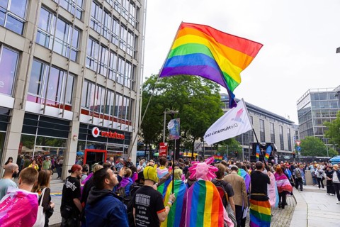 Christopher Street Day in Dresden, Dresden, Saxony, Germany, Europe